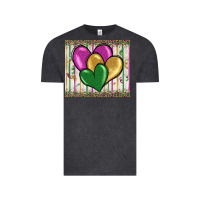 Vintage Black mardi gras heart Vintage Tee - BarkalooDesign