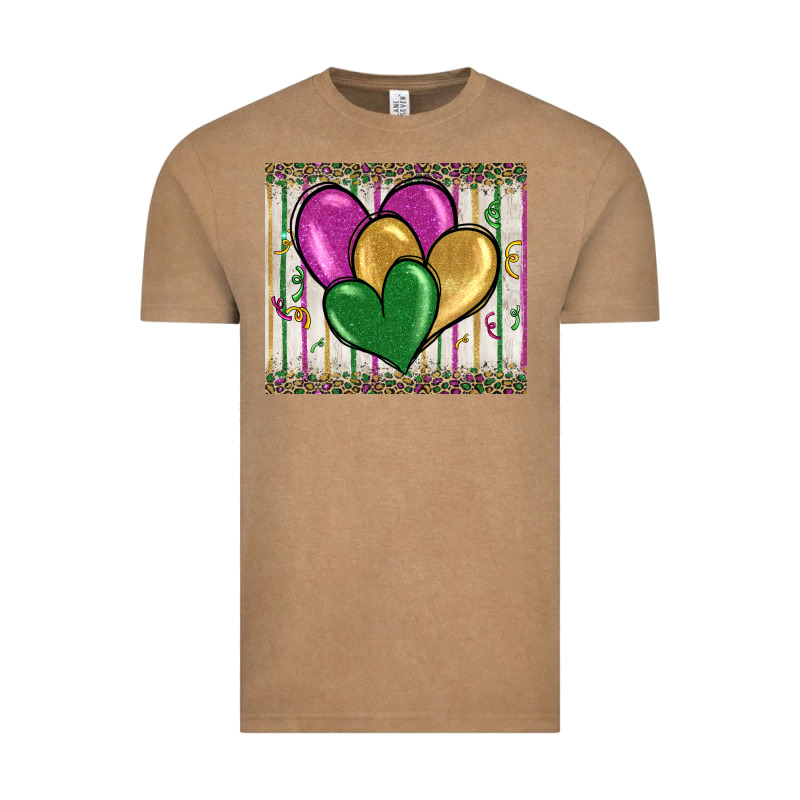 Mardi Gras Heart Vintage Tee by BarkalooDesign | Teevron