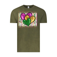 Vintage Olive mardi gras heart Vintage Tee - BarkalooDesign