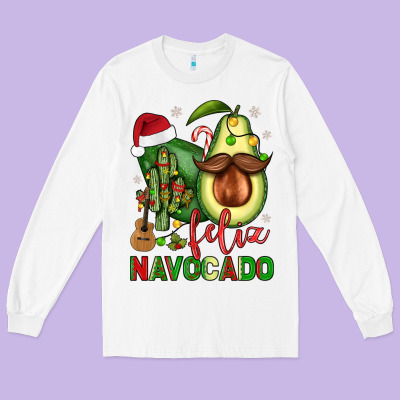 Feliz Navocado Avocado Long Sleeve Tee Designed By Jahusdesignshop