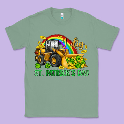 I Dig St Patrick S Day Bulldozer Classic Tee Designed By Jahusdesignshop