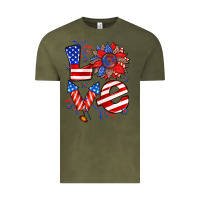 Vintage Olive 4th of july love Vintage Tee - Zillion Design Studio