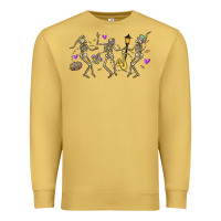 Antique Gold dancing skeletons mardi gras Premium Sweatshirt - MaliasSmallBusiness