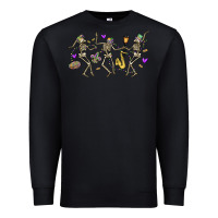 Black dancing skeletons mardi gras Premium Sweatshirt - MaliasSmallBusiness