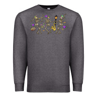 Charcoal Heather dancing skeletons mardi gras Premium Sweatshirt - MaliasSmallBusiness