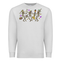 Dove Grey dancing skeletons mardi gras Premium Sweatshirt - MaliasSmallBusiness