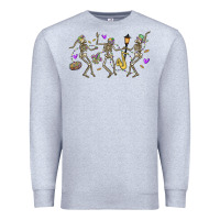 Heather Grey dancing skeletons mardi gras Premium Sweatshirt - MaliasSmallBusiness
