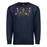 Navy dancing skeletons mardi gras Premium Sweatshirt - MaliasSmallBusiness