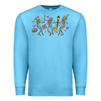Ocean Blue dancing skeletons mardi gras Premium Sweatshirt - MaliasSmallBusiness