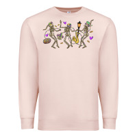 Pale Pink dancing skeletons mardi gras Premium Sweatshirt - MaliasSmallBusiness