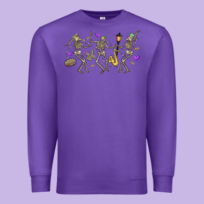Dancing Skeletons Mardi Gras Premium Sweatshirt Designed By Maliassmallbusiness
