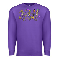 Purple dancing skeletons mardi gras Premium Sweatshirt - MaliasSmallBusiness