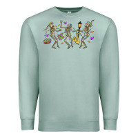 Seafoam dancing skeletons mardi gras Premium Sweatshirt - MaliasSmallBusiness