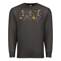 Smoke dancing skeletons mardi gras Premium Sweatshirt - MaliasSmallBusiness