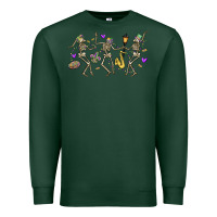 Sports Green dancing skeletons mardi gras Premium Sweatshirt - MaliasSmallBusiness
