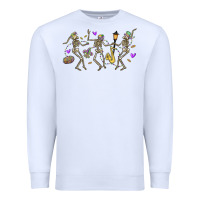 White dancing skeletons mardi gras Premium Sweatshirt - MaliasSmallBusiness