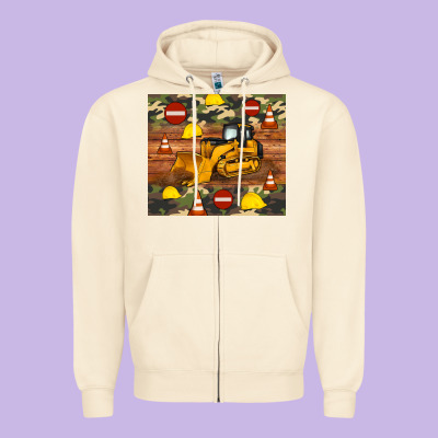 Bulldozer Camouflage Tumbler Zipper Hoodie Designed By Artiststas