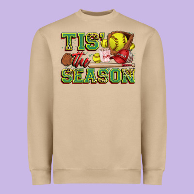 Tis' The Season Softball Heavyweight Sweatshirt Designed By Zillion Design Studio