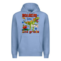 Colony Blue roaring into 2nd grade Premium Hoodie - BundleAndBundleShop