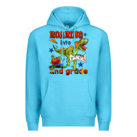 Ocean Blue roaring into 2nd grade Premium Hoodie - BundleAndBundleShop