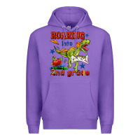 Purple roaring into 2nd grade Premium Hoodie - BundleAndBundleShop