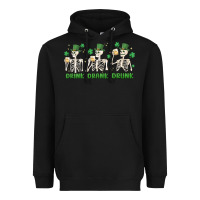 Black drink drank drunk st. patricks day skeletons Heavyweight Hoodie - MaliasSmallBusiness