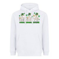 White drink drank drunk st. patricks day skeletons Heavyweight Hoodie - MaliasSmallBusiness