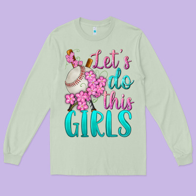 Let's Do This Girls Baseball Long Sleeve Tee Designed By Bundleandbundleshop