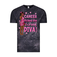 Cloud Black Cancer Picked The Wrong Diva with Black Woman Vintage Tee - texasbilliewilder