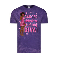 Cloud Purple Cancer Picked The Wrong Diva with Black Woman Vintage Tee - texasbilliewilder