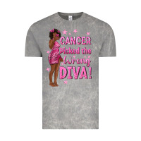 Cloud Rock Cancer Picked The Wrong Diva with Black Woman Vintage Tee - texasbilliewilder