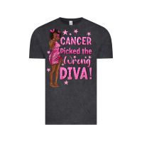Vintage Black Cancer Picked The Wrong Diva with Black Woman Vintage Tee - texasbilliewilder