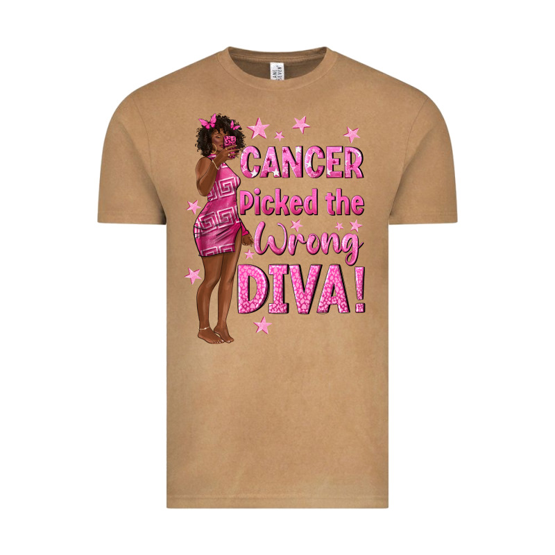 Cancer Picked The Wrong Diva With Black Woman Vintage Tee by texasbilliewilder | Teevron