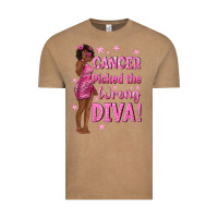 Vintage Coffee Cancer Picked The Wrong Diva with Black Woman Vintage Tee - texasbilliewilder