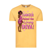 Vintage Mustard Cancer Picked The Wrong Diva with Black Woman Vintage Tee - texasbilliewilder