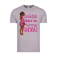 Vintage Zinc Cancer Picked The Wrong Diva with Black Woman Vintage Tee - texasbilliewilder