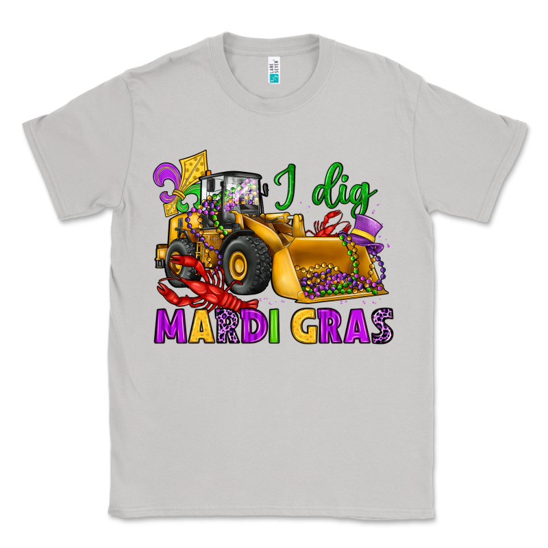 I Dig Mardi Gras Bulldozer Classic Tee by JahusDesignShop | Teevron