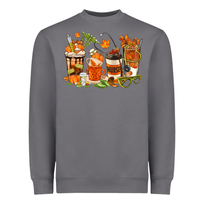 Fall Nurse Coffee Cups Heavyweight Sweatshirt by texasbilliewilder | Teevron
