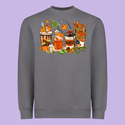Fall Nurse Coffee Cups Heavyweight Sweatshirt Designed By Texasbilliewilder