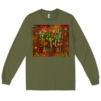 Army Green feliz navidad cactus Long Sleeve Tee - JahusDesignShop