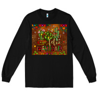 Black feliz navidad cactus Long Sleeve Tee - JahusDesignShop