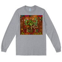 Heather Grey feliz navidad cactus Long Sleeve Tee - JahusDesignShop