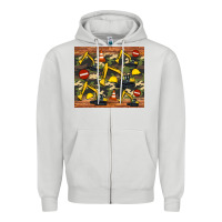 Dove Grey excavator camouflage Zipper Hoodie - Artiststas