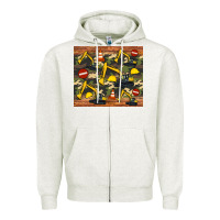 Oatmeal Heather excavator camouflage Zipper Hoodie - Artiststas