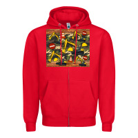 Red excavator camouflage Zipper Hoodie - Artiststas