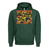 Sports Green excavator camouflage Zipper Hoodie - Artiststas