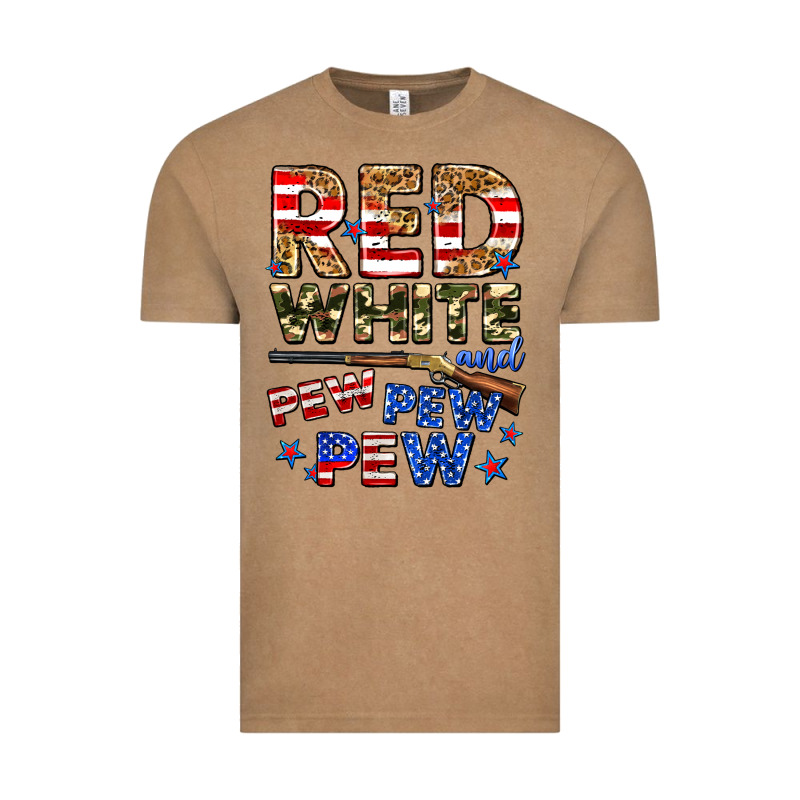 Red White And Pew Pew Pew Vintage Tee by Zillion Design Studio | Teevron