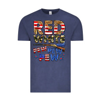 Vintage Denim red white and pew pew pew Vintage Tee - Zillion Design Studio