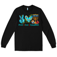 Black peace love hanukkah Long Sleeve Tee - AdoDesignShop