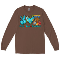 Chestnut peace love hanukkah Long Sleeve Tee - AdoDesignShop
